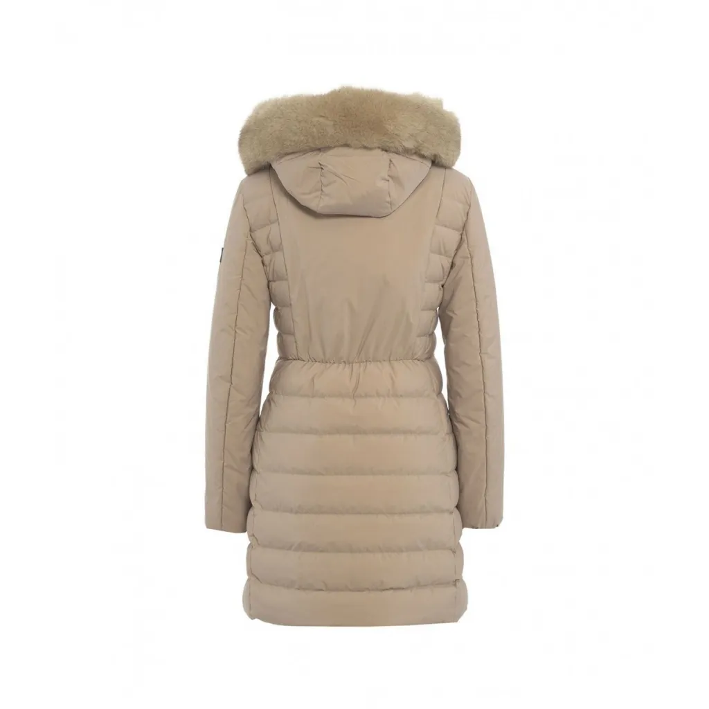 Piumino lungo Seriola ML 04 Fur beige