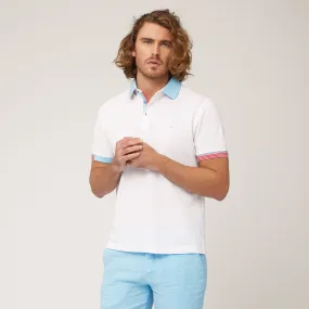 Polo In Cotone Con Contrasti in Bianco: Polo Di Lusso | Harmont & Blaine®