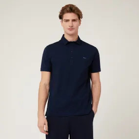 Polo In Cotone Stretch in Blu Navy: Polo Di Lusso | Harmont & Blaine®