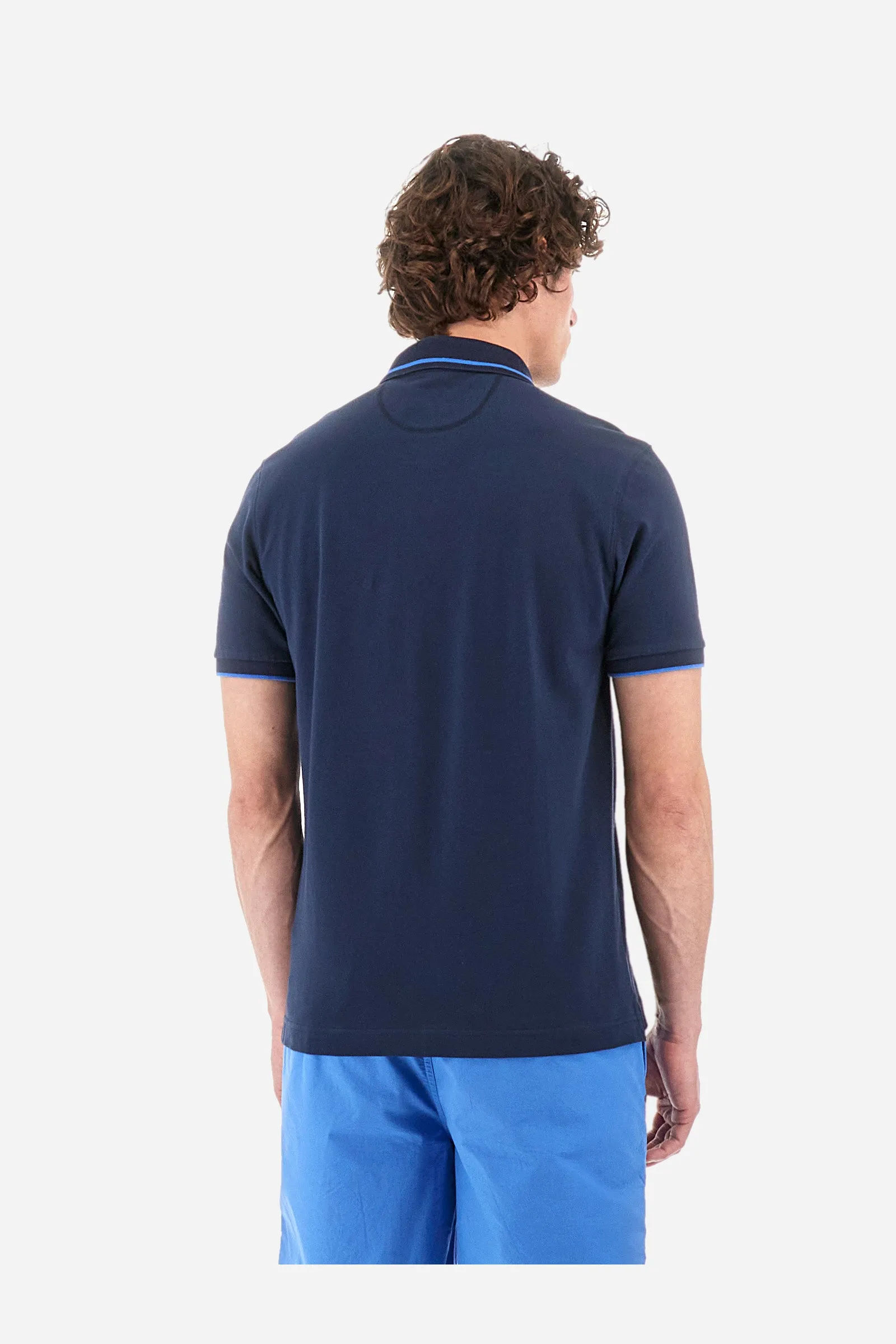 Regular-fit polo shirt in elasticated cotton - Yeshayahu