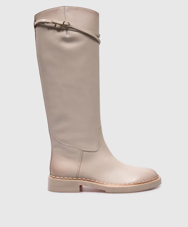 Santoni Stivali in pelle beige WSAL70569BJ2TLGA