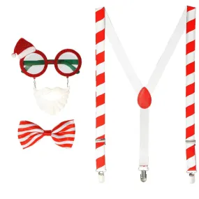 Set BABBO NATALE Composto da Occhiali, Bretelle, Farfallino PS 05501