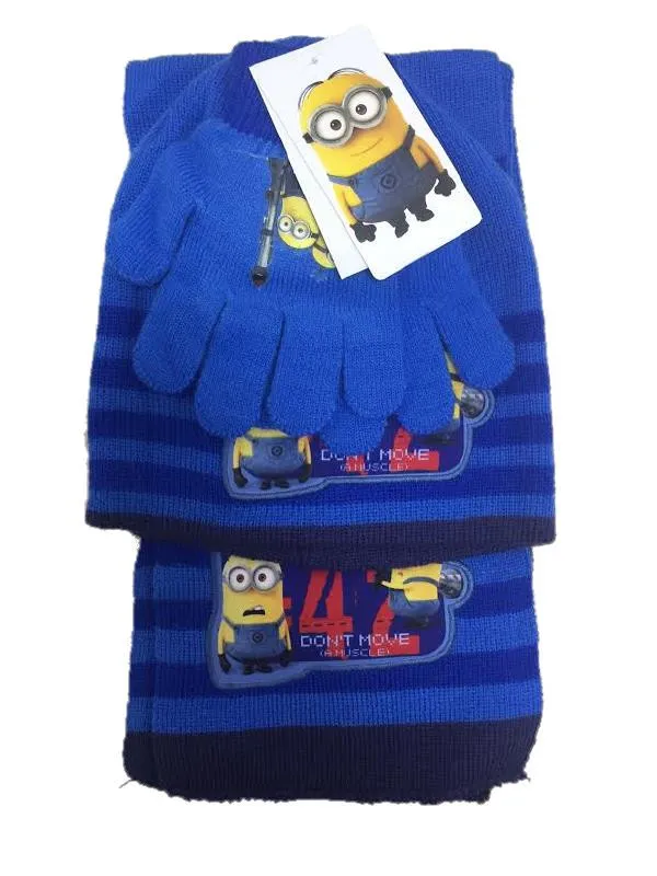 Set invernale sciarpa cappello guanti Minions cattivissimo me *00935