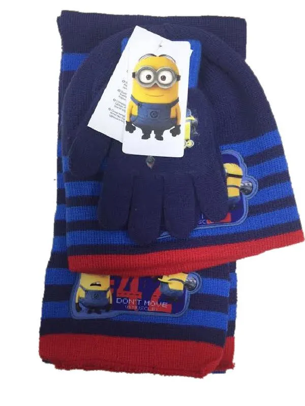 Set invernale sciarpa cappello guanti Minions cattivissimo me *00935