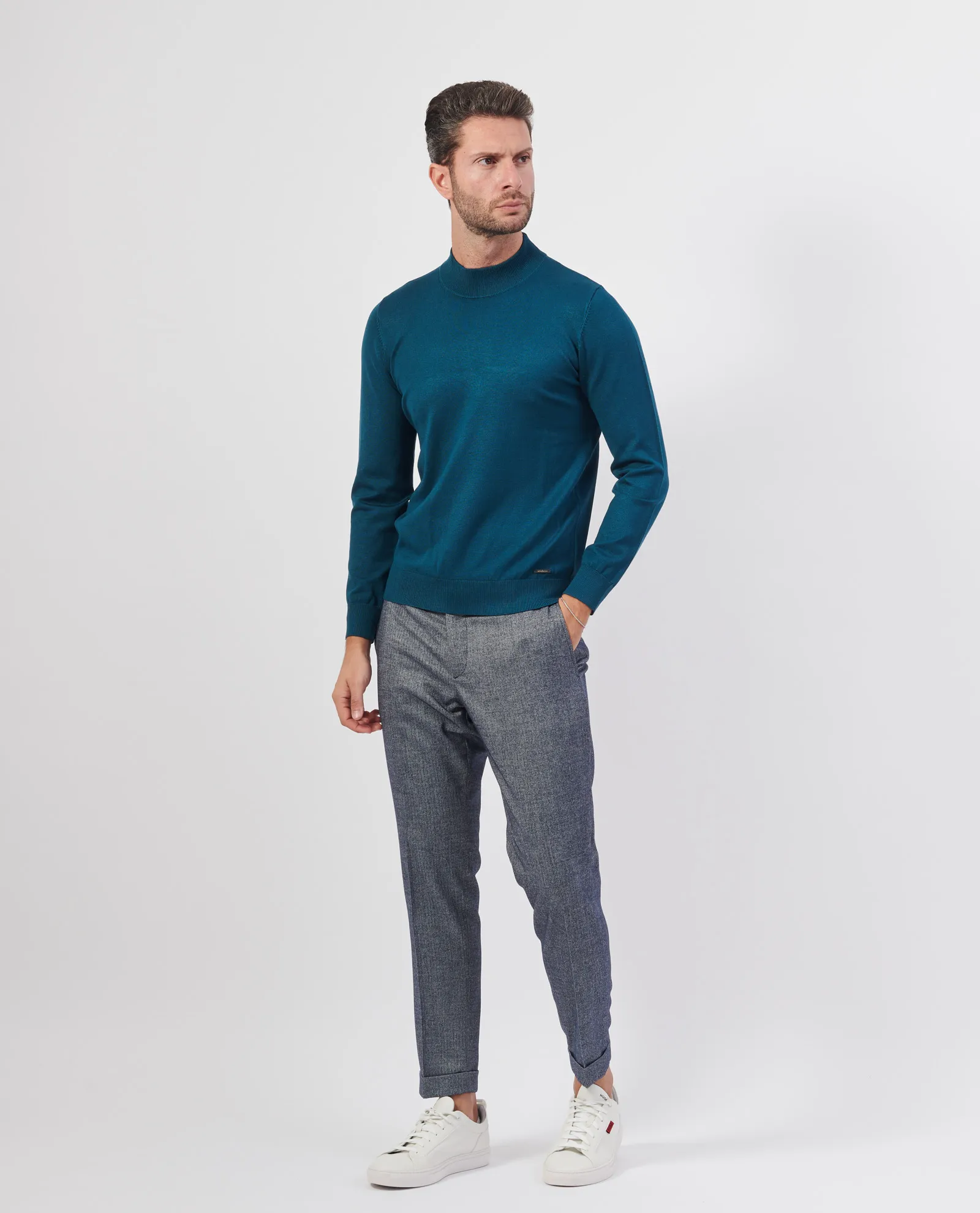 SETTE/MEZZO      Maglione uomo Settemezzo basic con costine