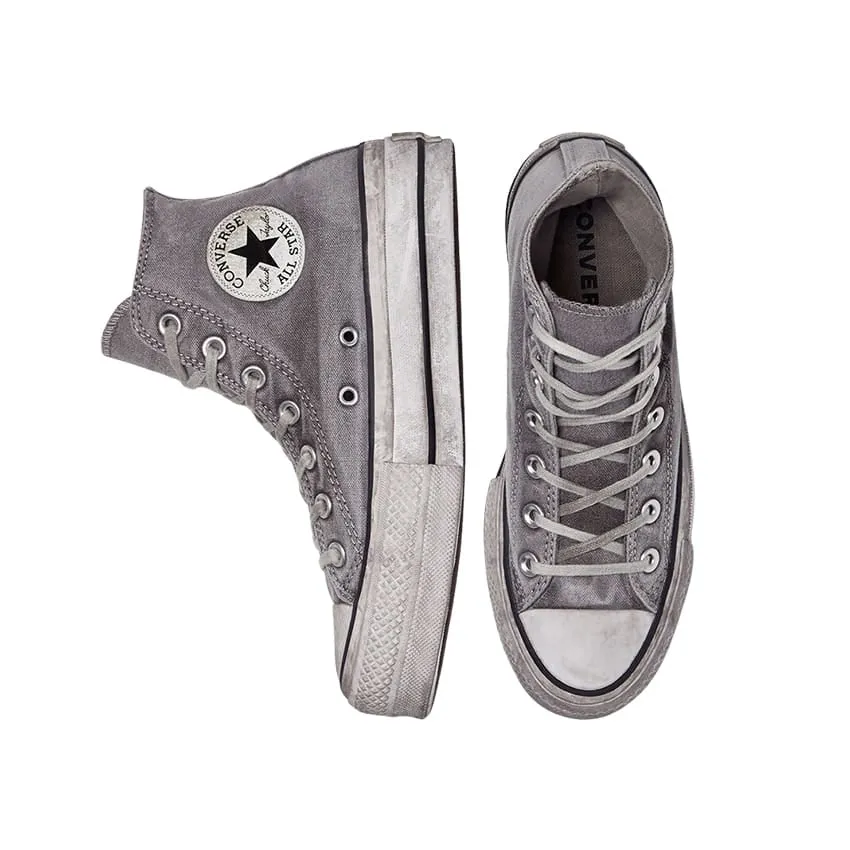 Sneakers Donna Converse Chuck Taylor All Star Platform Smoked Canvas Grigio