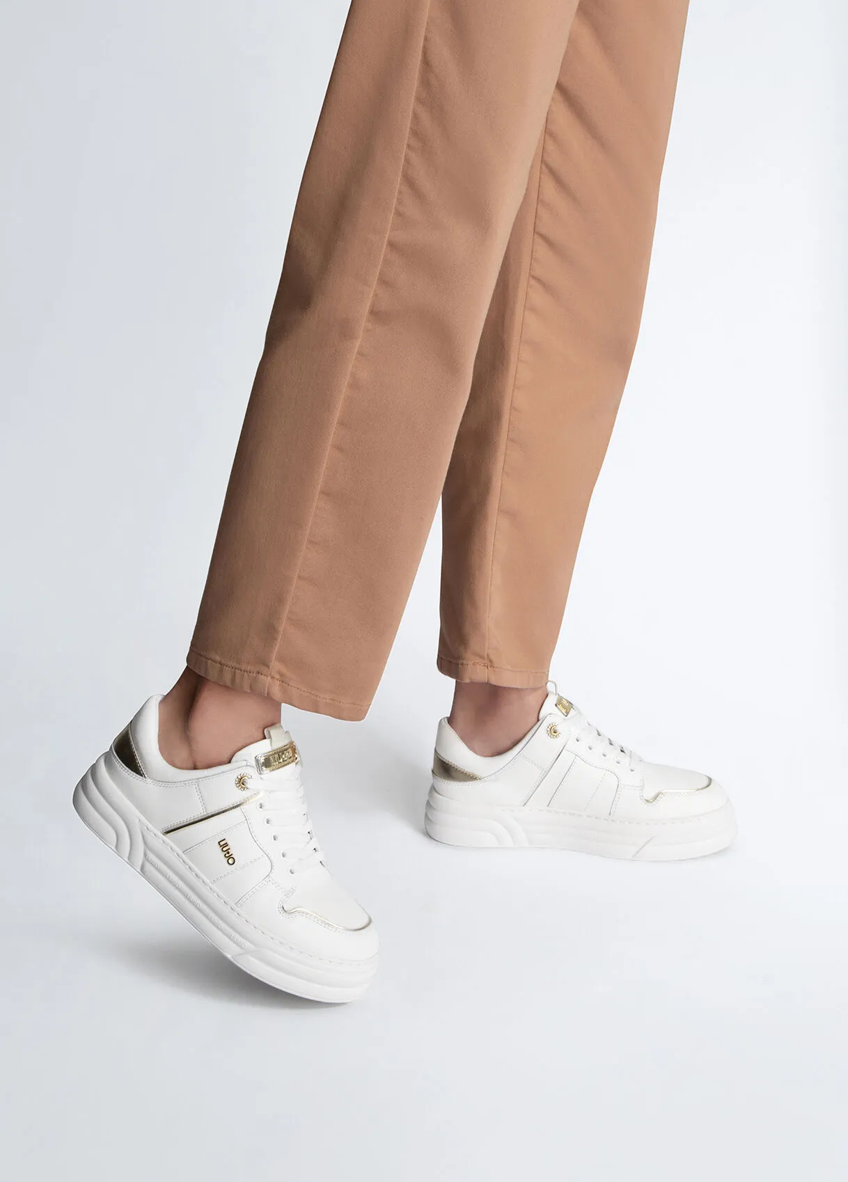 Sneakers platform in pelle