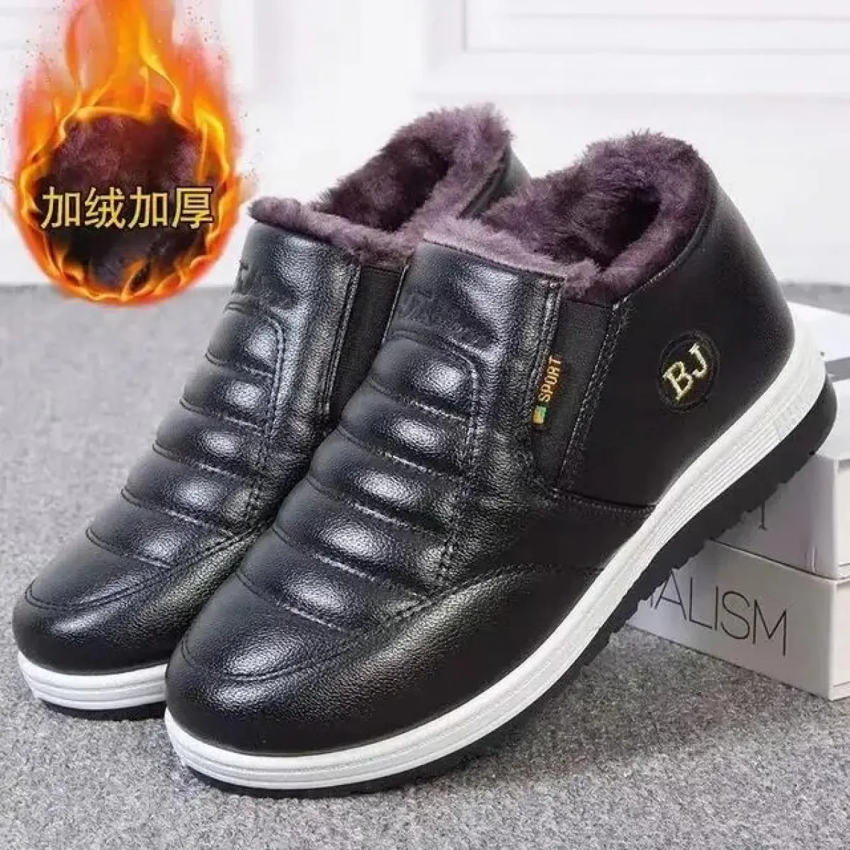 Stivali da neve Scarpe da donna Stivaletti in pelliccia di peluche caldi Scarpe invernali da donna slip on scarpe casual piatte