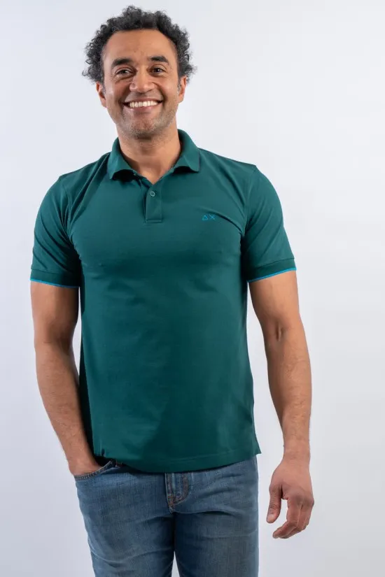 SUN 68 POLO SMALL STRIPES ON COLLAR EL A33111