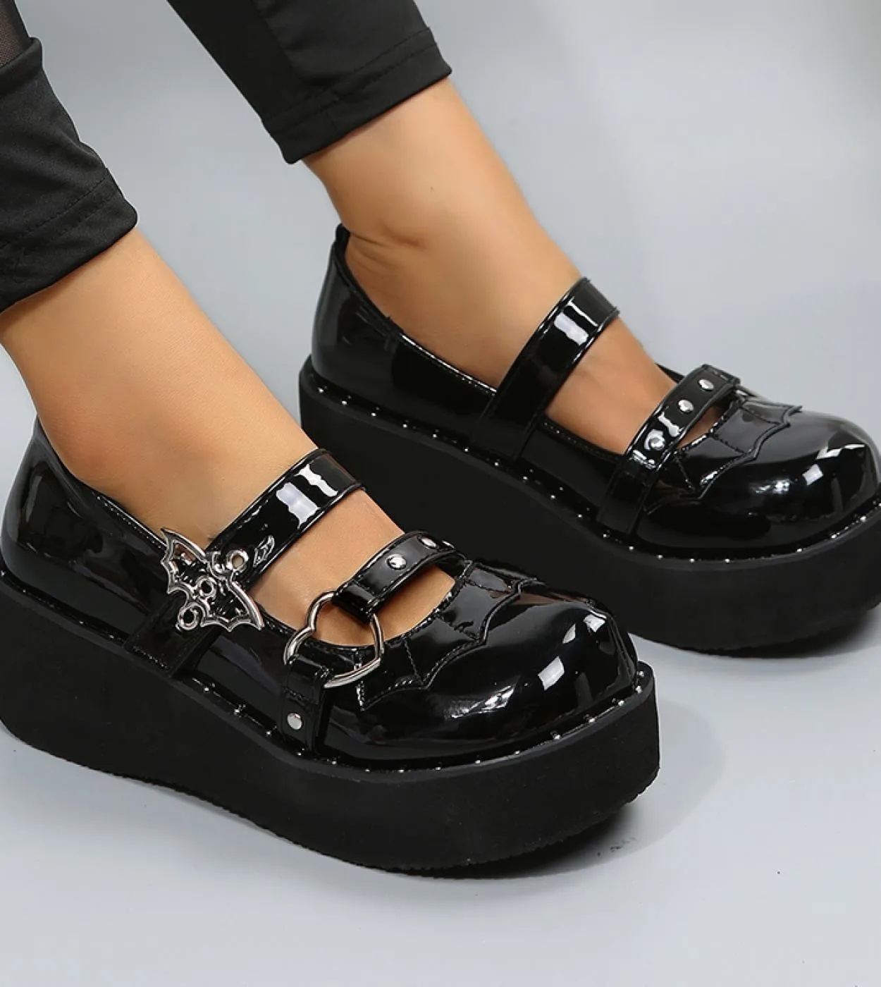 Sweet Cute Mary Janes Pompe uniformi da donna Zeppe Tacchi alti Décolleté Donna Gothic Girls Lolita Punk Scarpe Tacchi