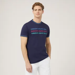 T-Shirt Con Stampa Lettering in Blu Chiaro: Abbigliamento Di Lusso | Harmont & Blaine®