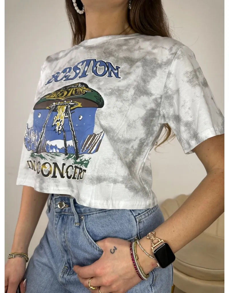 T-SHIRT CROP BOSTON BIANCA