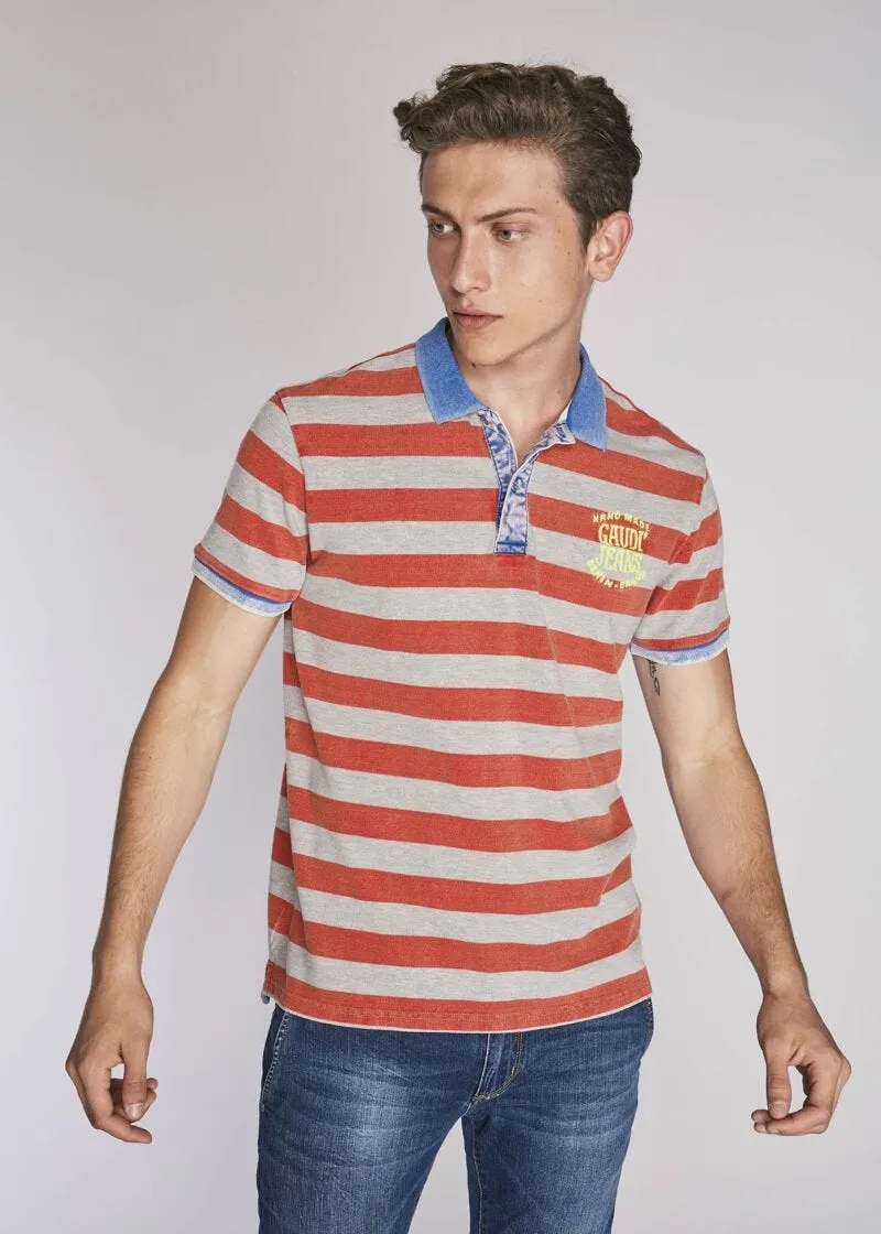 T-shirt polo in cotone vintage
