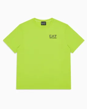 T-shirt verde acido mezza manica in cotone con logo nero 4-8 anni