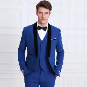 Terno Masculinos Completo Blazer Set Royal Blue Uomo Matrimonio Moda Smoking Diner Abiti Custom Made Grooming Party 3