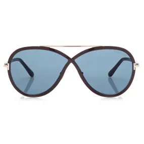 Tom Ford - Rickie Sunglasses - Occhiali da Sole Rotondi - Marrone Scuro Blu