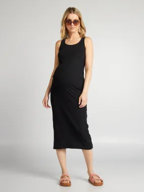 Vestito a coste premaman - nero