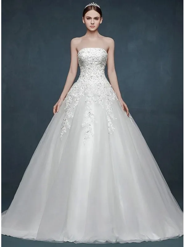 Vestito da Sposa 2016 Principesco con gonna vaporosa e corpetto in pizzo
