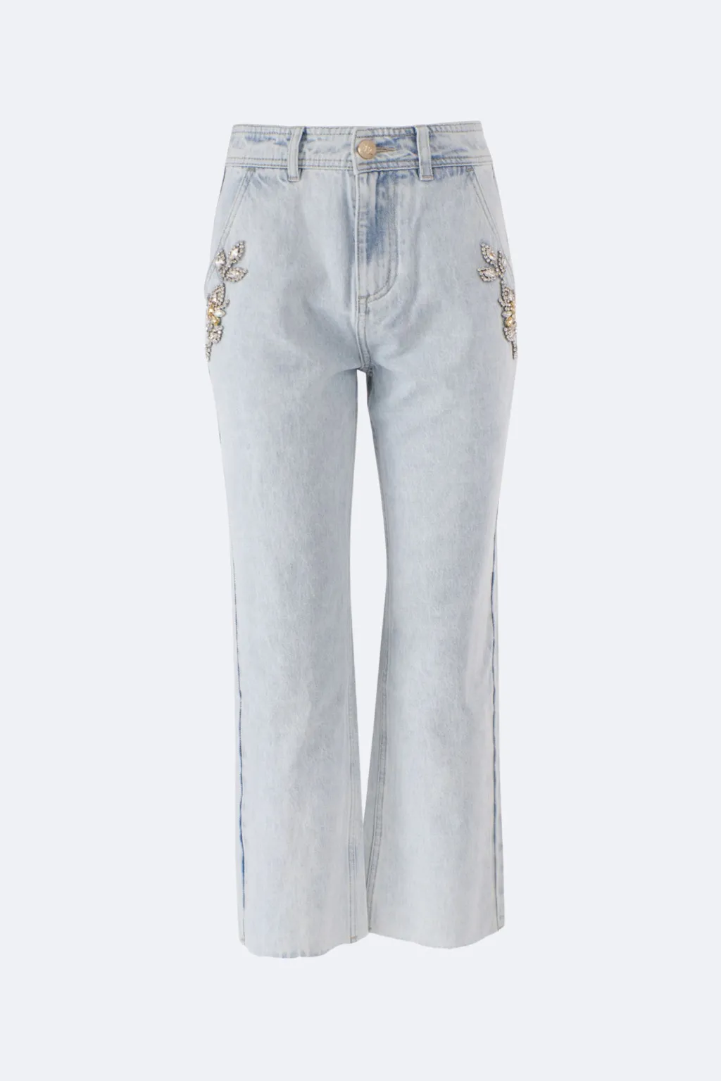 YES-ZEE JEANS DONNA A 5 TASCHE DRITTO CON STRASS  P351