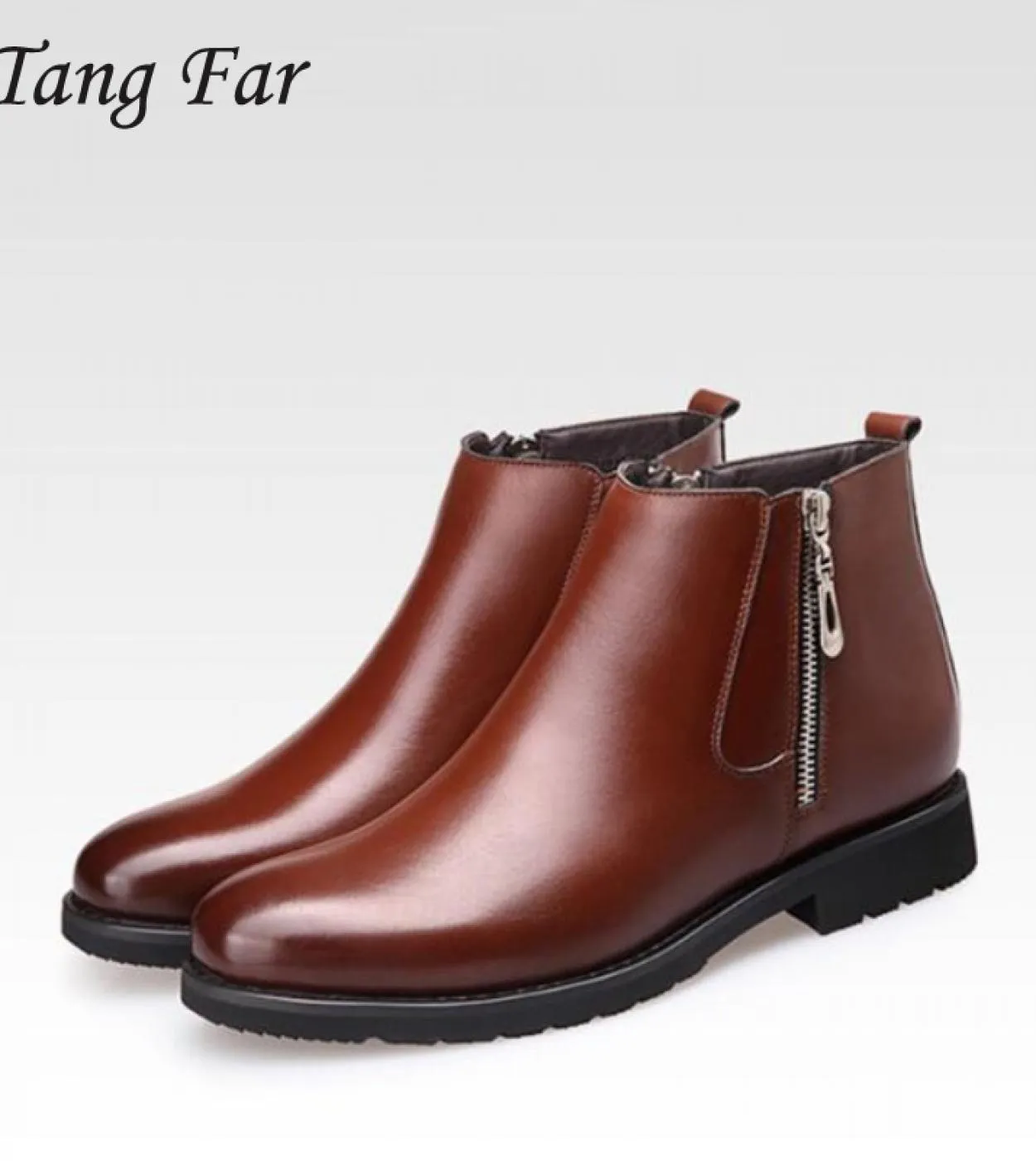 Zipper Designer Winter Men Boots Outdoor Tube Warm Thick Waterproof Uomo imbottito Scarpe marroni Stivali da neve Uomo Caviglia
